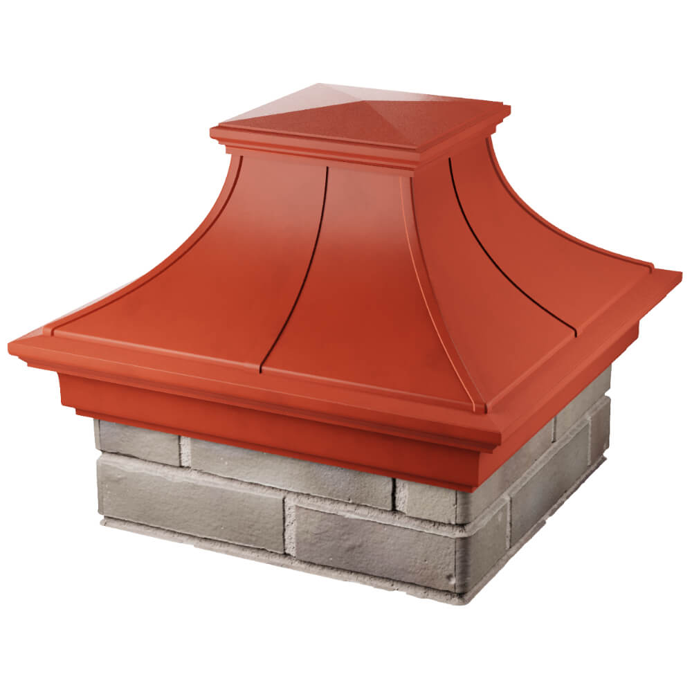 Колпак Zking Монблан Премиум Красный на столб 1.5х1.5 кирпича (385х385мм) в Крымске фото