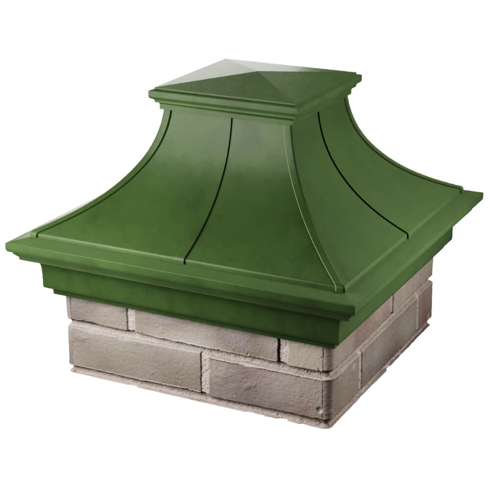 Колпак Zking Монблан Премиум Зеленый на столб 1.5х1.5 кирпича (385х385мм) в Крымске фото
