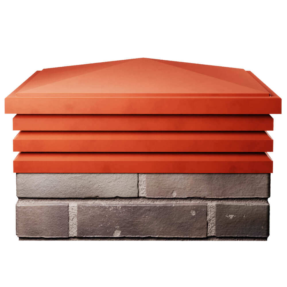 Колпак Zking Бона ХайТек Красный на столб 2х2 кирпича (513х513мм) Крымск фото