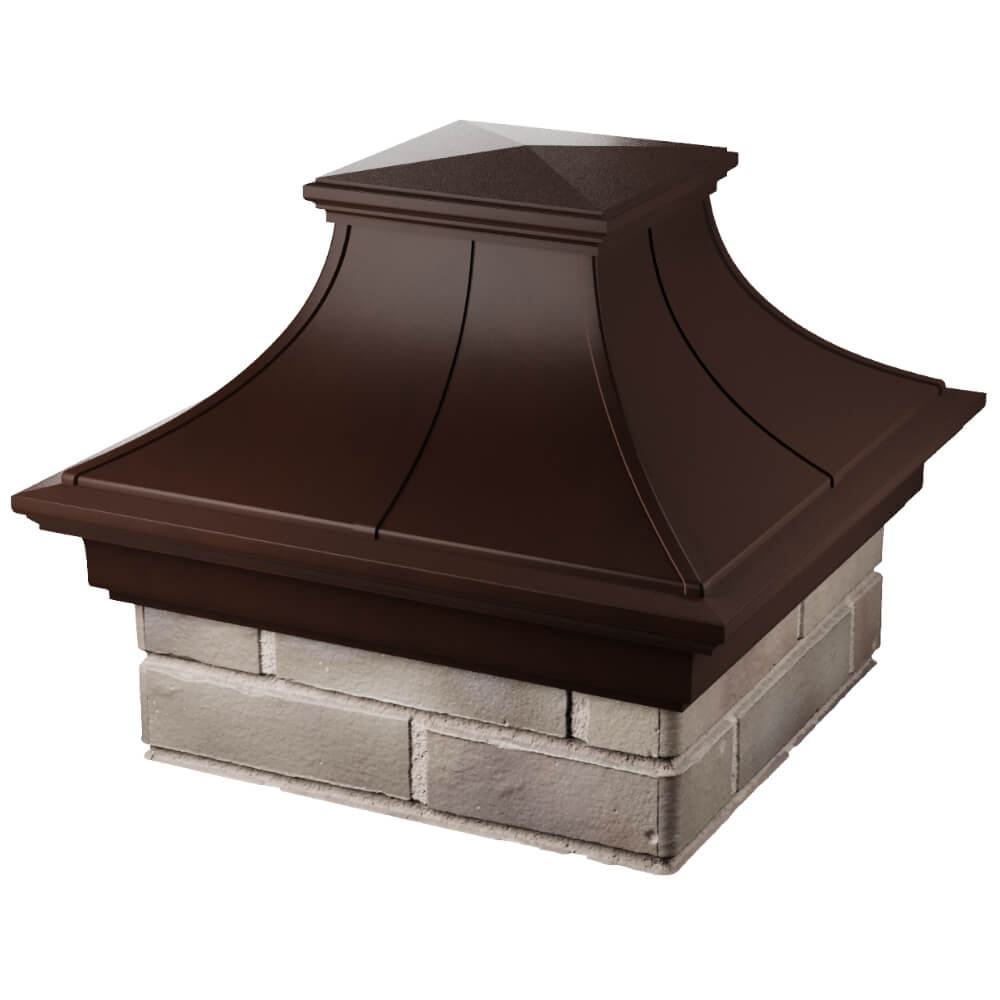 Колпак Zking Монблан Премиум Коричневый на столб 1.5х1.5 кирпича (385х385мм) в Крымске фото