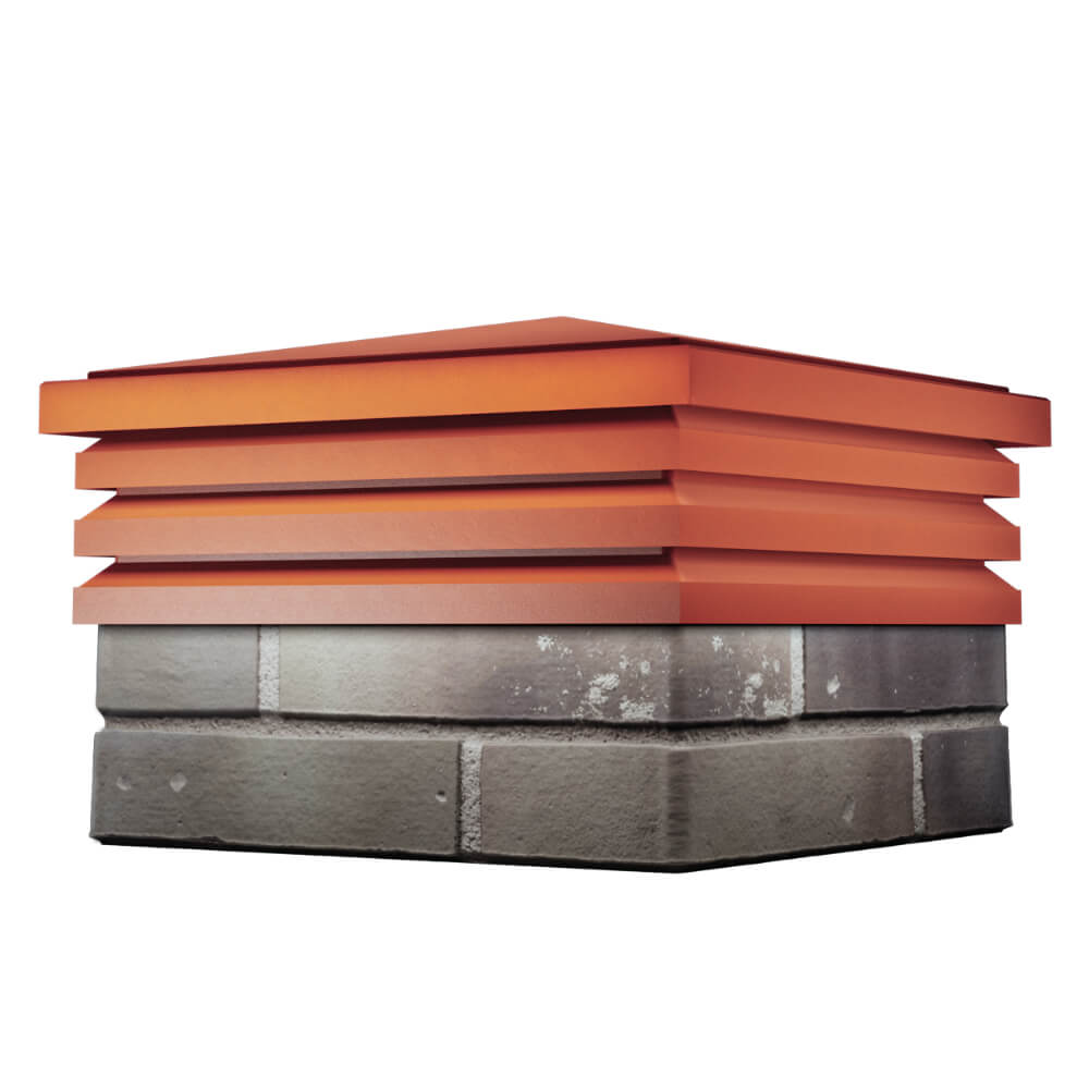 Колпак Zking Бона ХайТек Красный на столб 1.5х1.5 кирпича (385х385мм) в Крымске фото