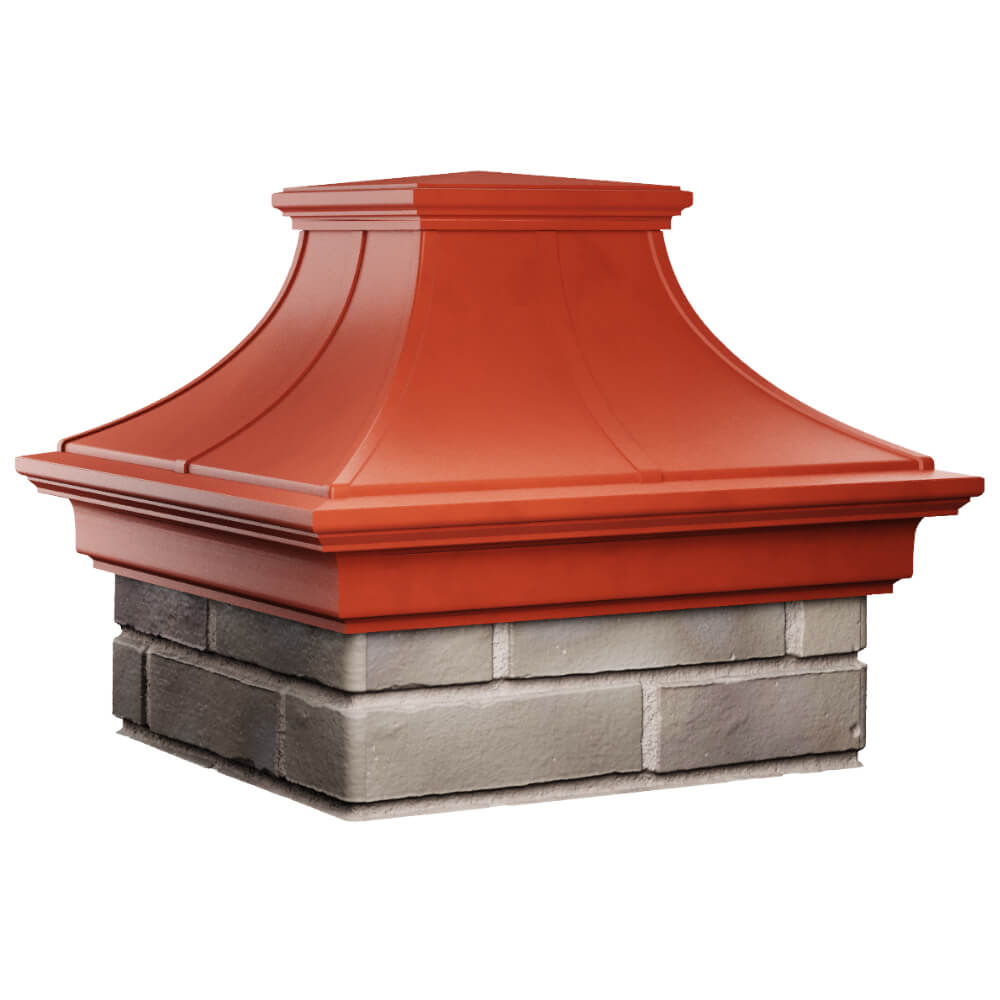 Колпак Zking Монблан Премиум Красный на столб 1.5х1.5 кирпича (385х385мм) в Крымске фото