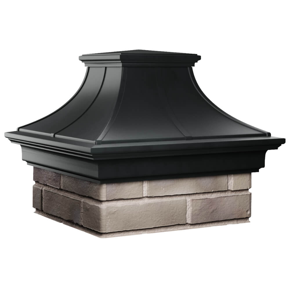 Колпак Zking Монблан Премиум Черный на столб 1.5х1.5 кирпича (385х385мм) в Крымске фото