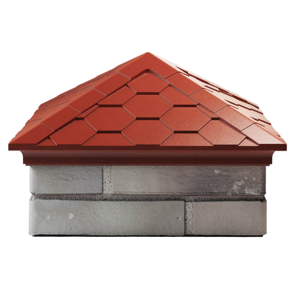 Колпак Zking Эверест Красный на столб 1.5х1.5 кирпича (390х390мм) Крымск фото