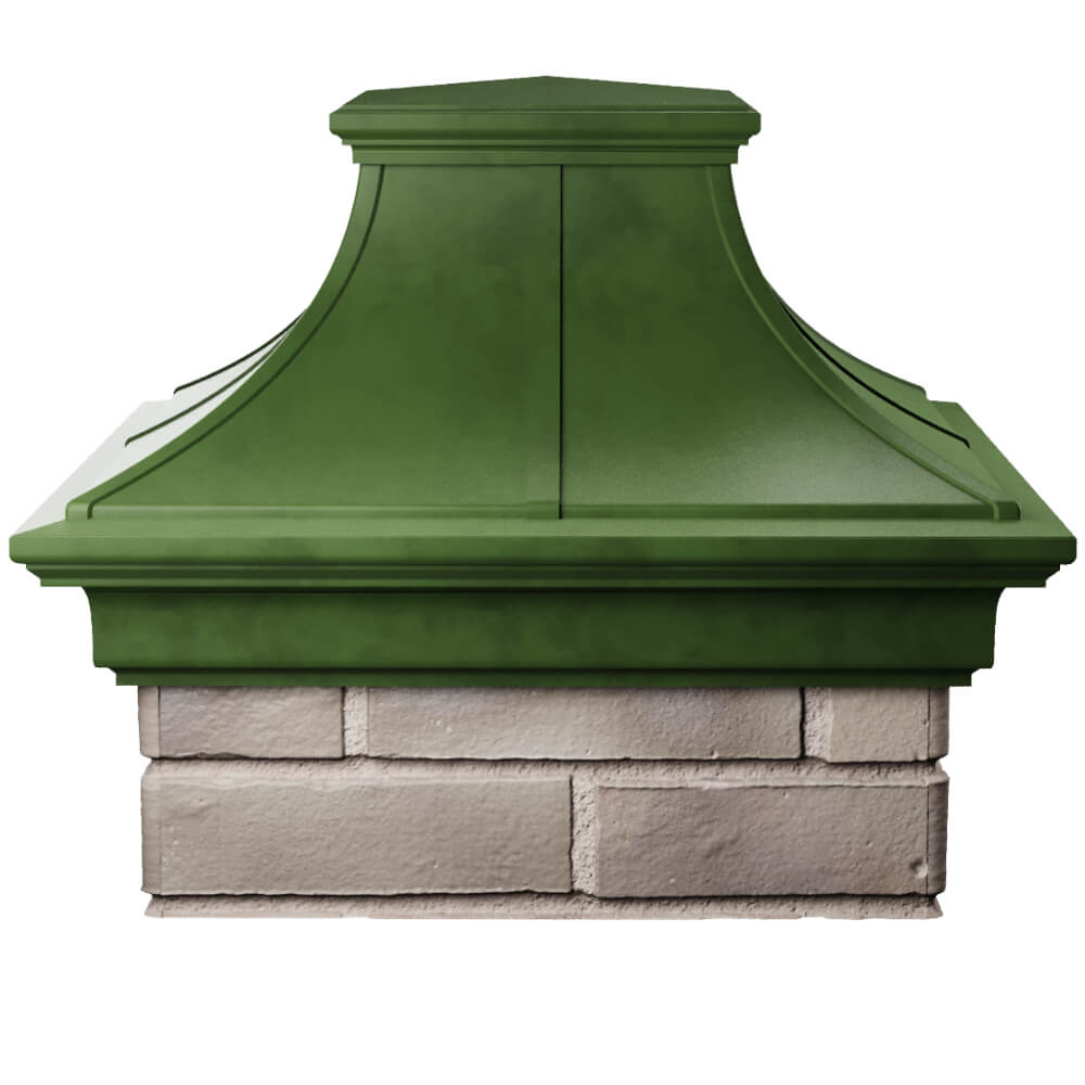Колпак Zking Монблан Премиум Зеленый на столб 1.5х1.5 кирпича (385х385мм) Крымск фото