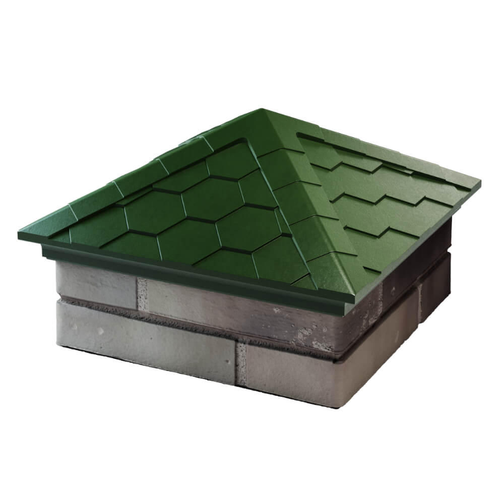 Колпак Zking Эверест Зеленый на столб 1.5х1.5 кирпича (390х390мм) в Крымске фото