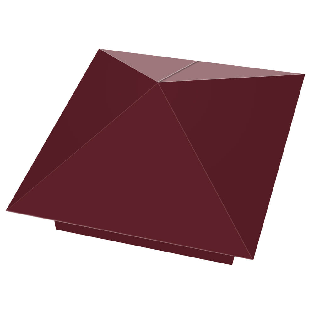 Колпак металлический 390х390мм RAL3005 Красное Вино заборный Крымск фото