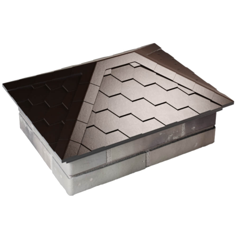 Колпак Zking Эверест Коричневый на столб 2х1.5 кирпича (520х390мм) Крымск фото