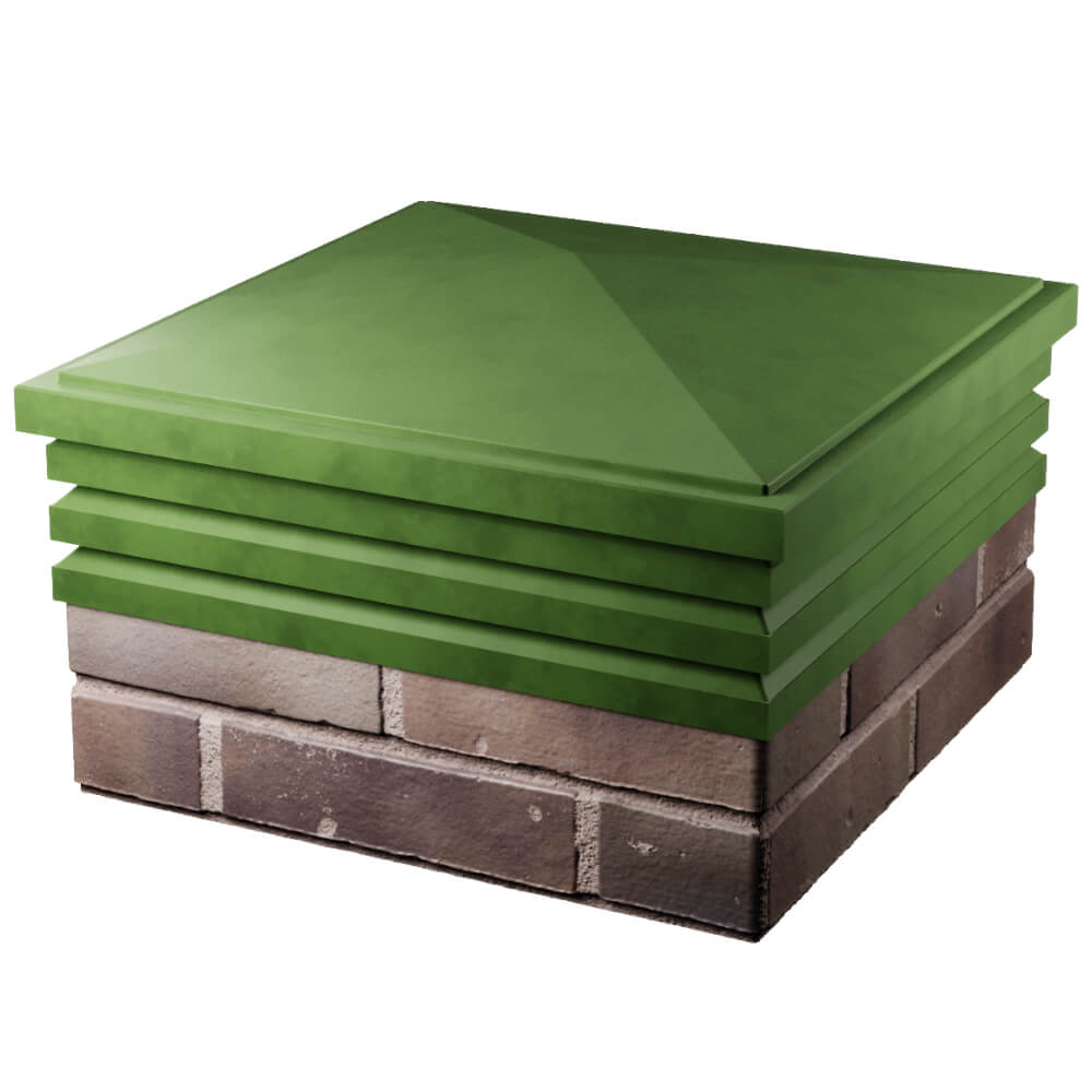 Колпак Zking Бона ХайТек Зеленый на столб 2х2 кирпича (513х513мм) в Крымске фото