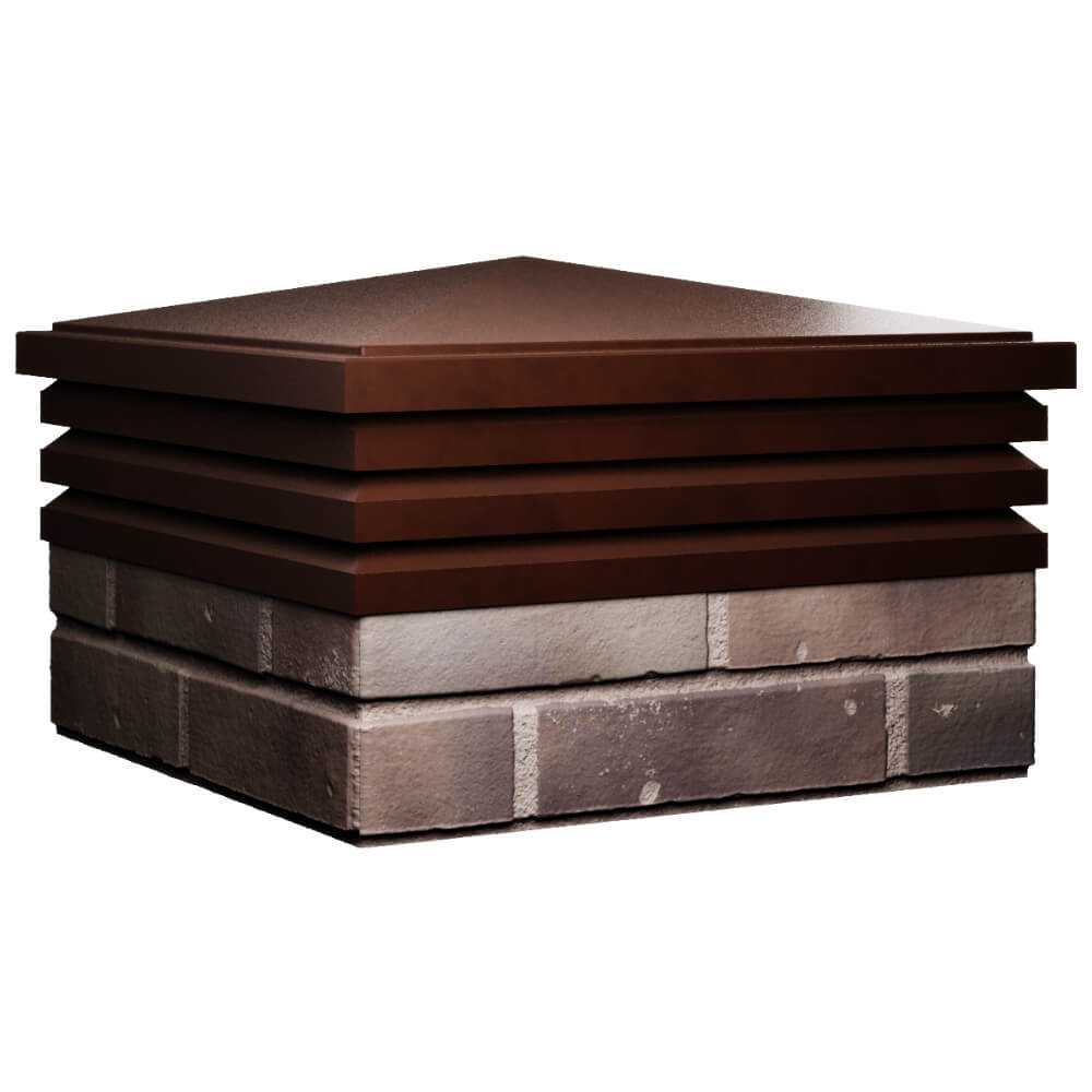 Колпак Zking Бона ХайТек Коричневый на столб 2х2 кирпича (513х513мм) в Крымске фото