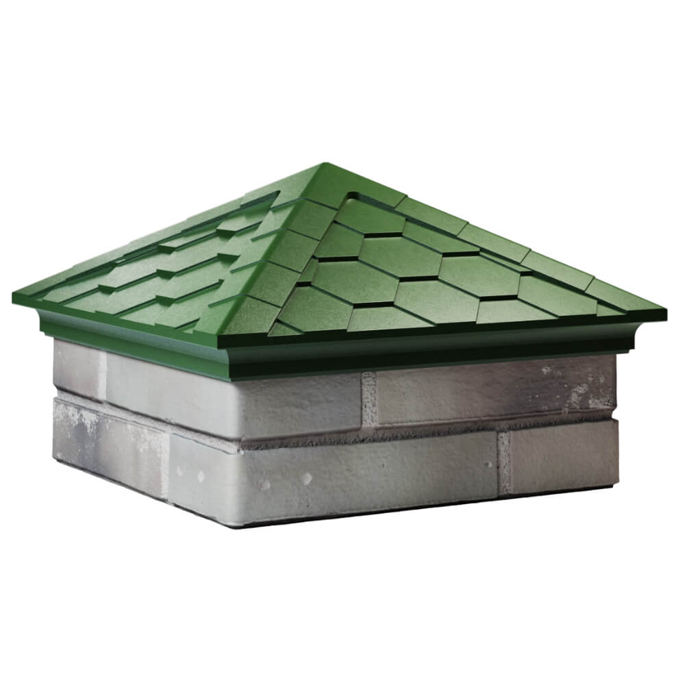 Колпак Zking Эверест Зеленый на столб 1.5х1.5 кирпича (390х390мм) в Крымске фото