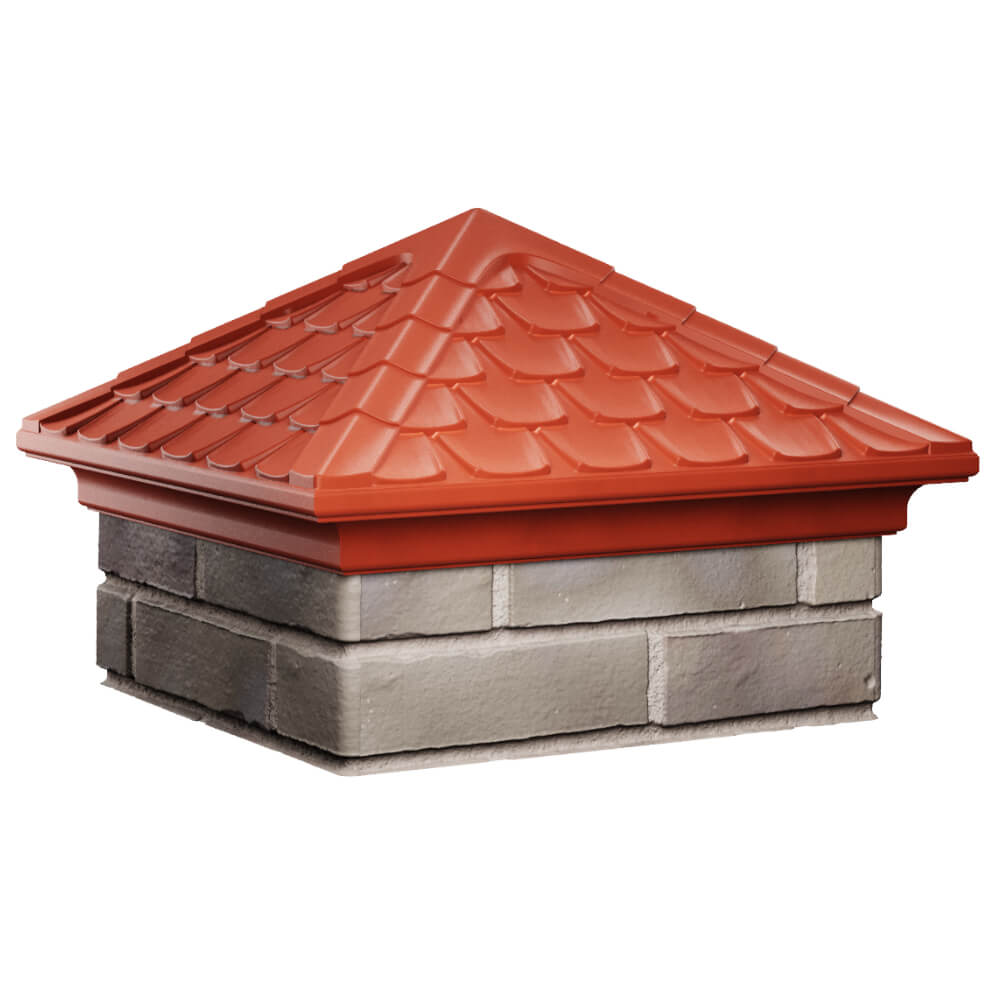 Колпак Zking Эльбрус Красный на столб 1.5х1.5 кирпича (385х385мм) в Крымске фото