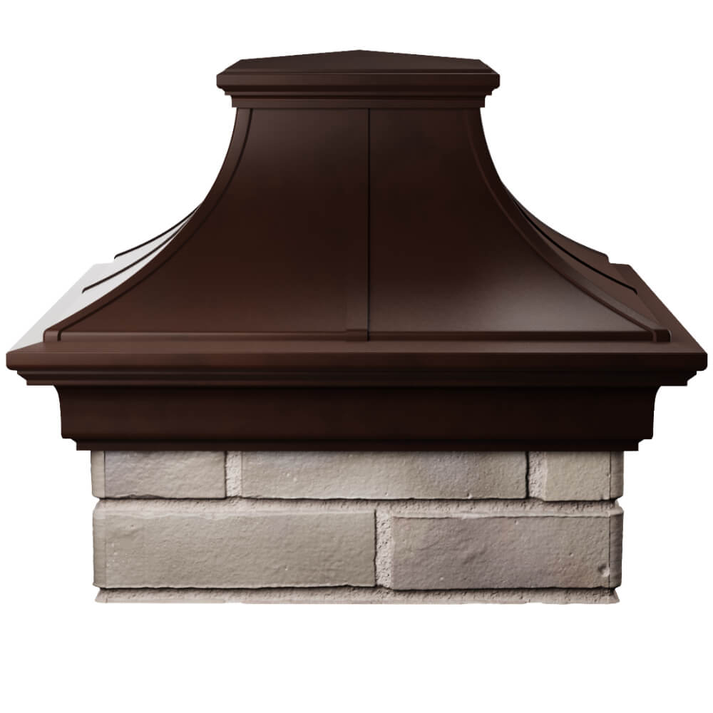 Колпак Zking Монблан Премиум Коричневый на столб 1.5х1.5 кирпича (385х385мм) Крымск фото