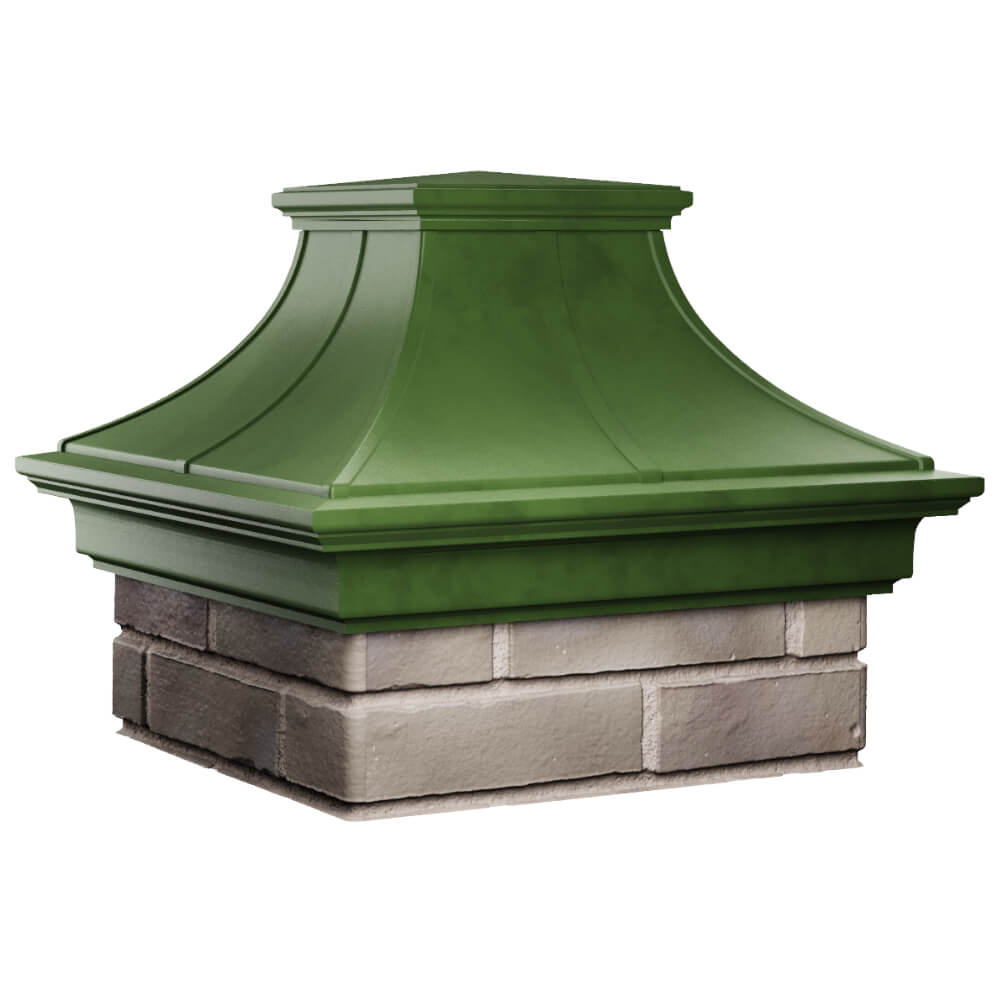 Колпак Zking Монблан Премиум Зеленый на столб 1.5х1.5 кирпича (385х385мм) в Крымске фото