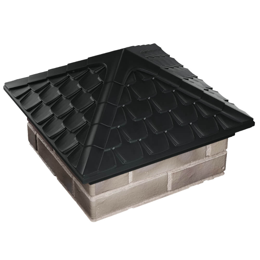 Колпак Zking Эльбрус Черный на столб 1.5х1.5 кирпича (385х385мм) в Крымске фото