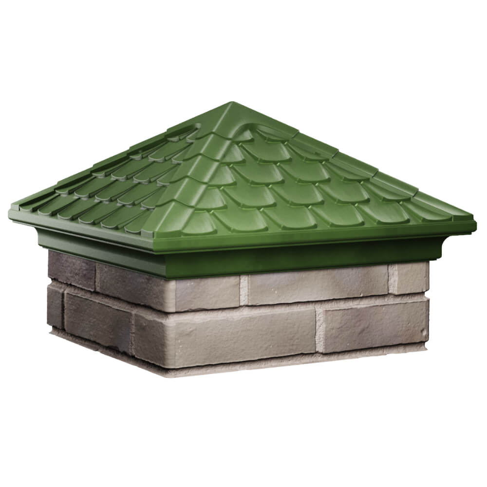 Колпак Zking Эльбрус Зеленый на столб 1.5х1.5 кирпича (385х385мм) в Крымске фото