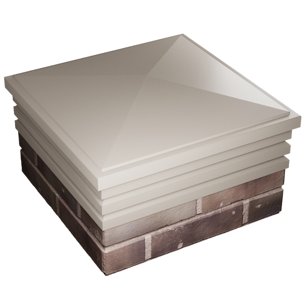 Колпак Zking Бона ХайТек Бежевый на столб 2х2 кирпича (513х513мм) в Крымске фото