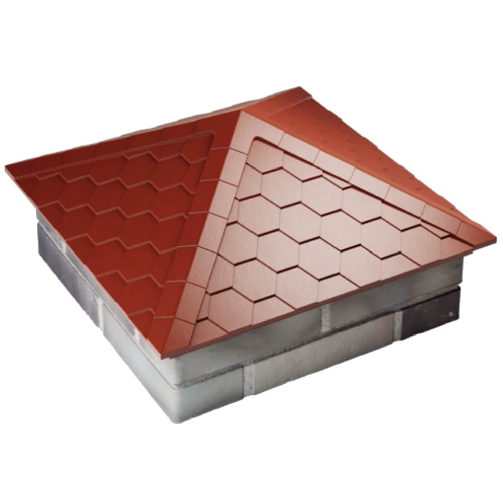 Колпак Zking Эверест Красный на столб 2х2 кирпича (535х535мм) Крымск фото