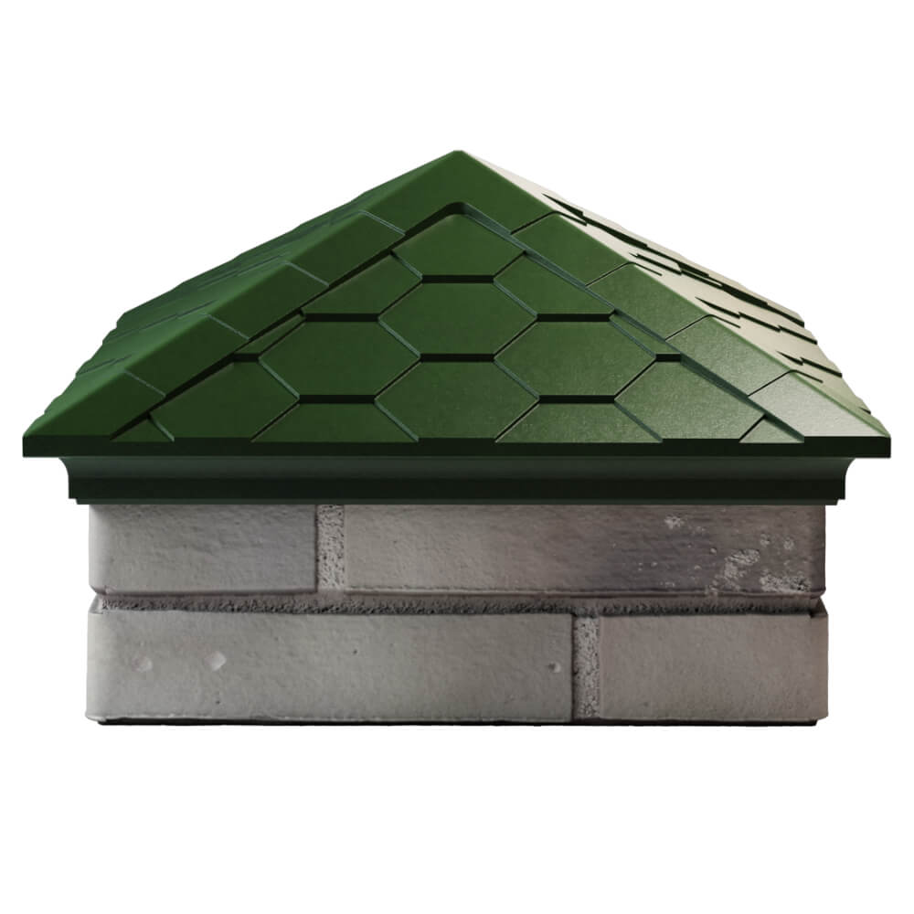 Колпак Zking Эверест Зеленый на столб 1.5х1.5 кирпича (390х390мм) Крымск фото